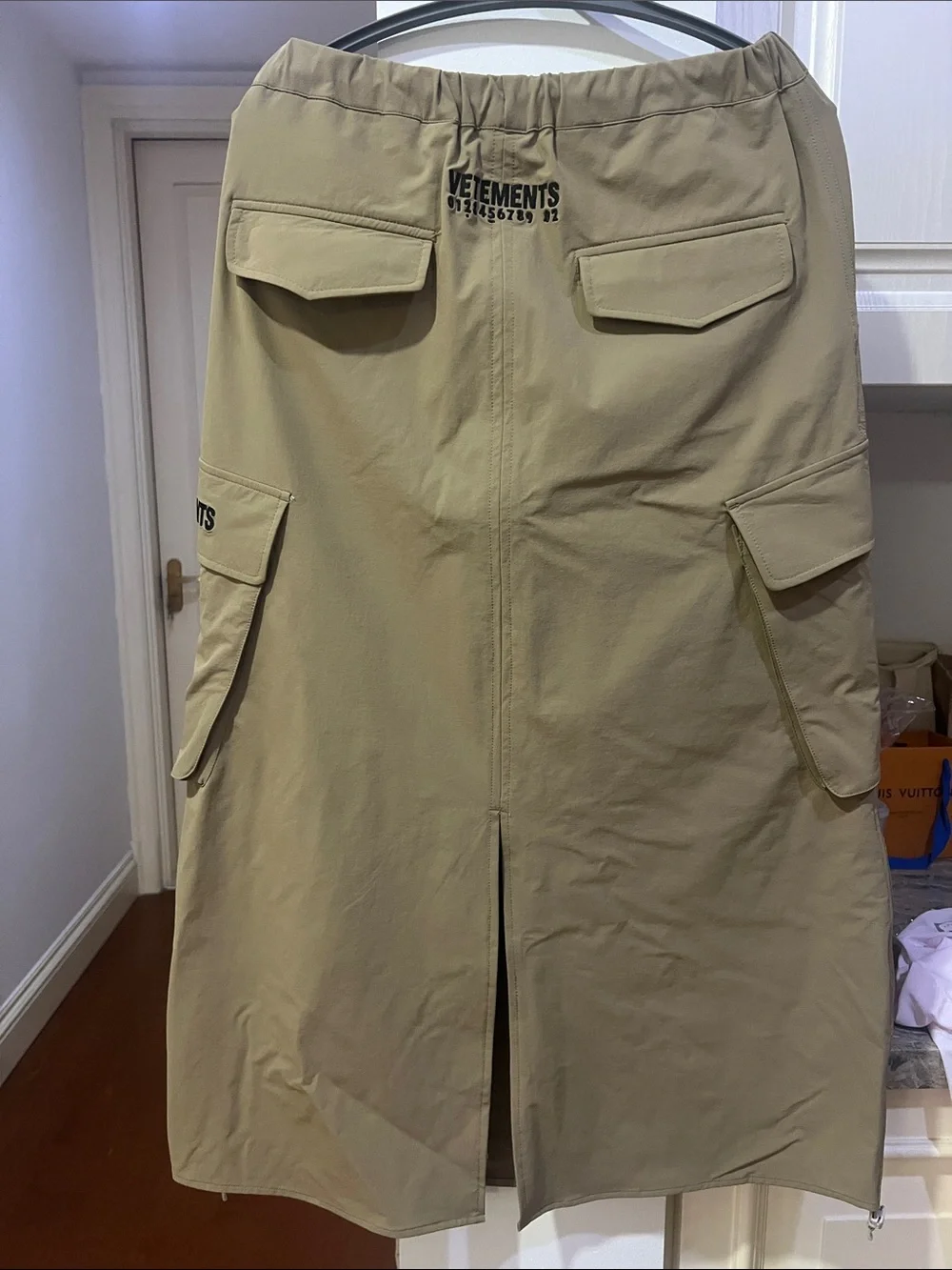 Vetements Beige Cargo Midi Skirt